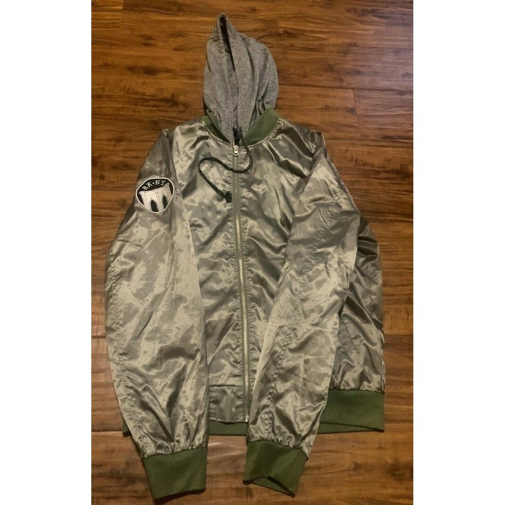 BKC Brooklyn Jacket Green Windbreaker Size Large In Men, Young Men's, Sz L